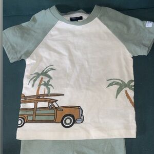 Kids' Green and White Graphic Tee